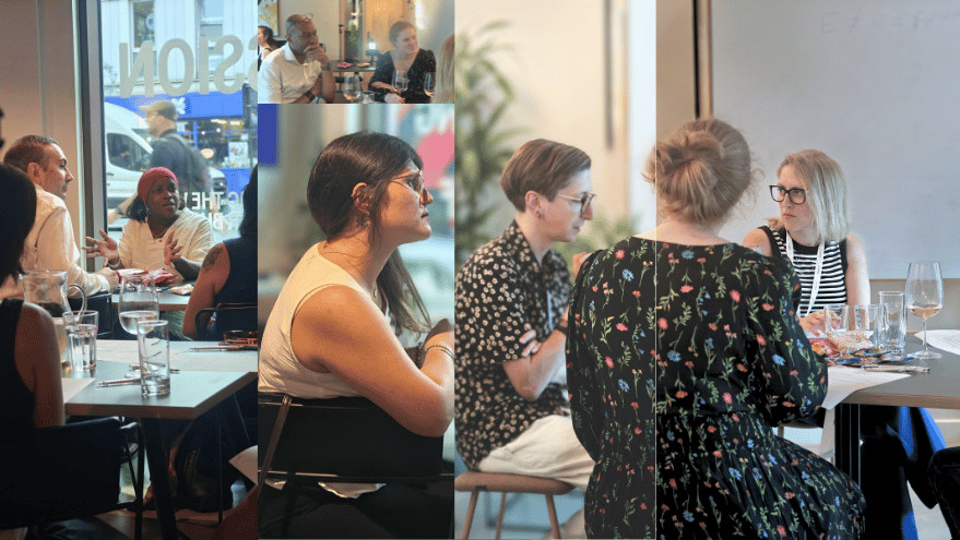 Senior leaders networking and discussing workplace wellbeing during Signature Recruitment's Antidote to Burnout event.